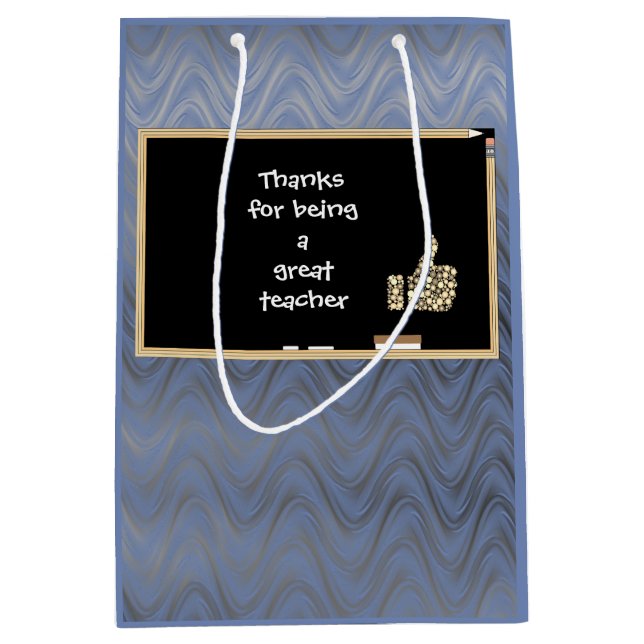 Personalised Thanks to Teacher Medium Gift Bag (Front)