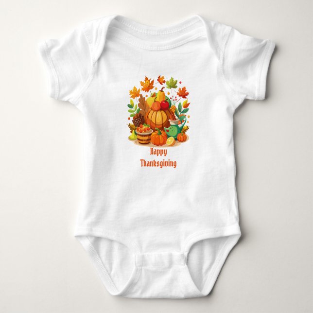 Personalised Thanksgiving Baby Bodysuit (Front)