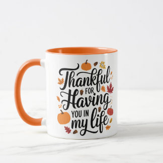 Personalised Thanksgiving Couples Gift Thankful Mug