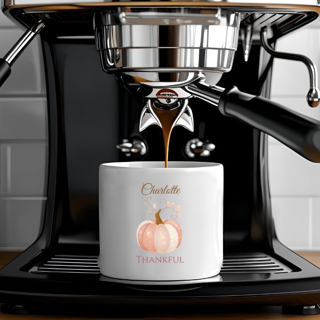 Personalised Thanksgiving – Fall Pumpkin Thankful  Espresso Cup (Creator Uploaded)