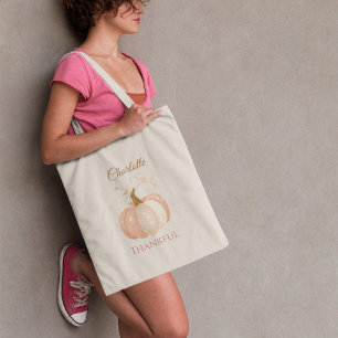 Personalised Thanksgiving – Fall Pumpkin Thankful  Tote Bag