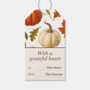 Personalised Thanksgiving Grateful Heart Gift Tags