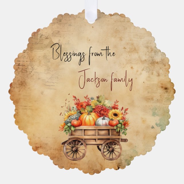 Personalised Thanksgiving Paper Ornaments  (Front)
