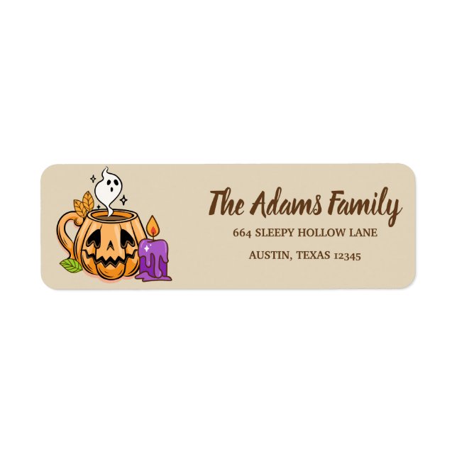 Personalised Thanksgiving Pumpkin Holiday Return Address Label (Front)