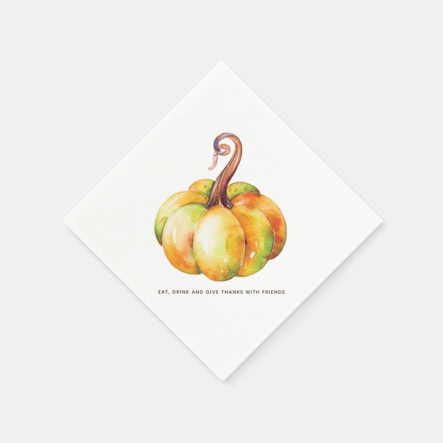 Personalised Thanksgiving pumpkin Napkin (Corner)