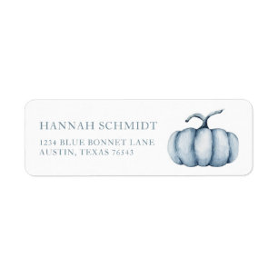 Personalised Thanksgiving pumpkin watercolor Return Address Label