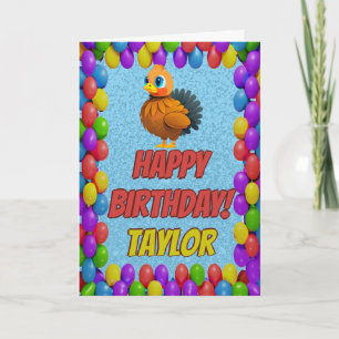 Personalised Thanksgiving Turkey Birthday Card