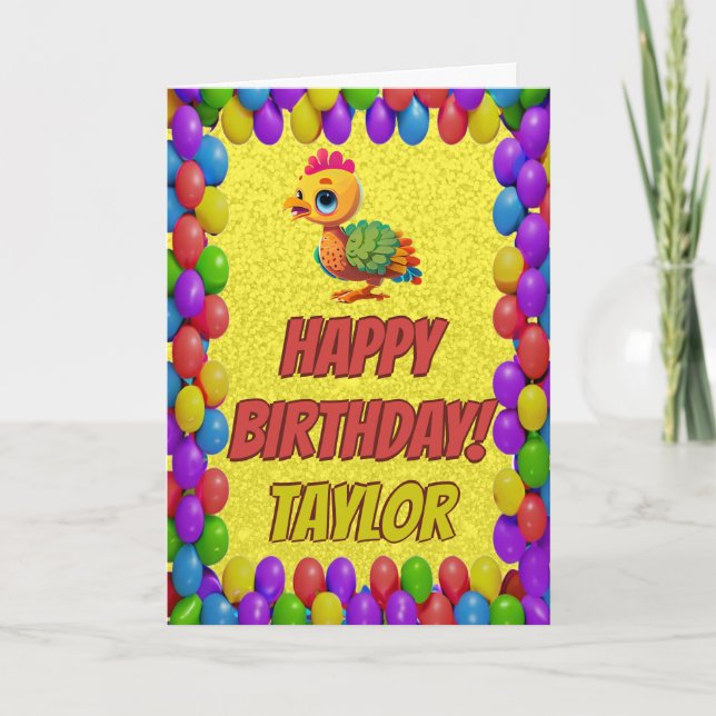 Personalised Thanksgiving Turkey Birthday Card (Front)