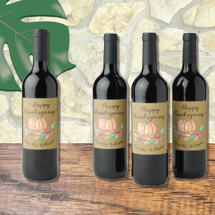 Personalised Thanksgiving wine labels