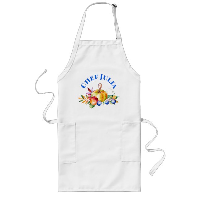 Personalised Thanksgiving with  Pumpkins Long Apron (Front)