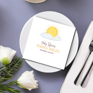 Personalised ThankYou Baby Shower retro sun Napkin