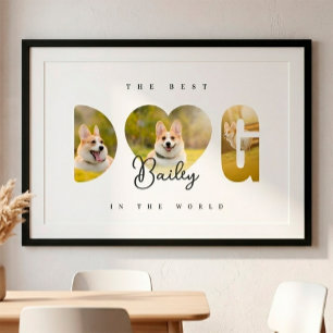 Personalised The Best DOG 3 Photo Collage Poster
