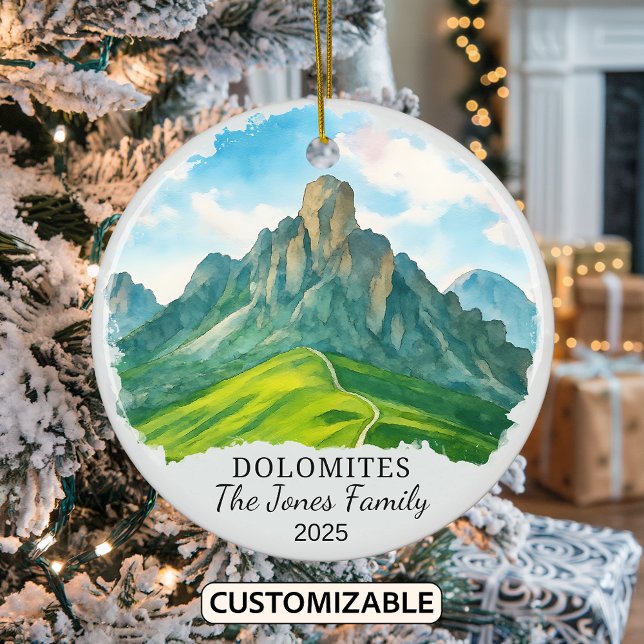 Personalised The Dolomites Ornament, Italy Ceramic Ornament (Creator Uploaded)