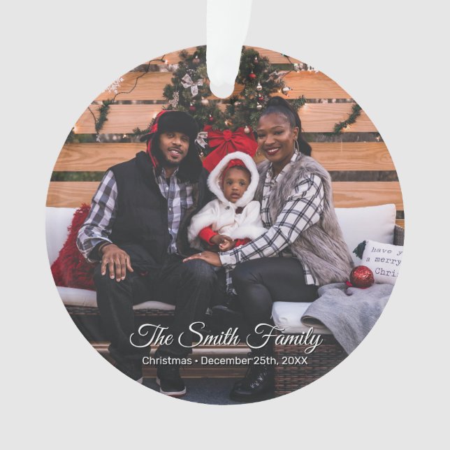 Personalised The Family Photo Christmas Ornament (Front)