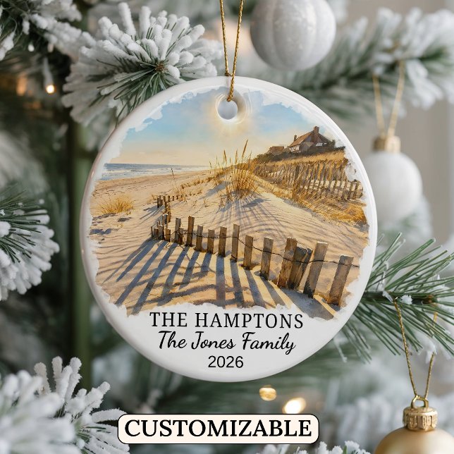 Personalised The Hamptons, Custom New York Ceramic Ornament (Creator Uploaded)
