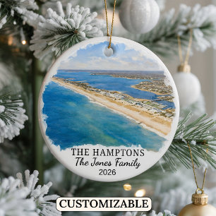 Personalised The Hamptons, Custom New York Ceramic Ornament