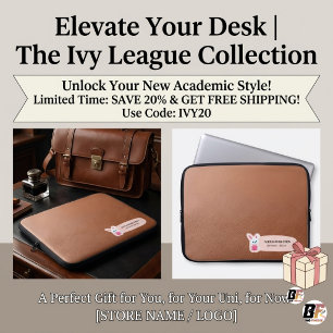 Personalised The Ivy League Faux Leather CuteBunny Laptop Sleeve