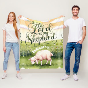 Personalised The Lord is My Shepherd Christian Fleece Blanket
