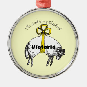 Personalised The LORD is my shepherd Psalm 23 Metal Ornament