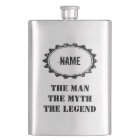 Personalised the man myth legend steel flask