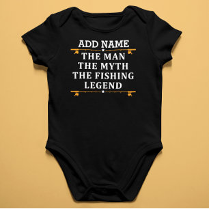 Personalised The Man The Myth The Fishing Legend B Baby Bodysuit