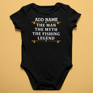 Personalised The Man The Myth The Fishing Legend B Baby Bodysuit