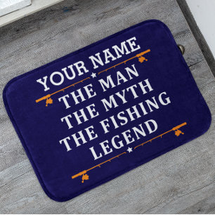 Personalised The Man The Myth The Fishing Legend Bath Mat
