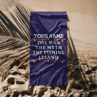 Personalised The Man The Myth The Fishing Legend Beach Towel
