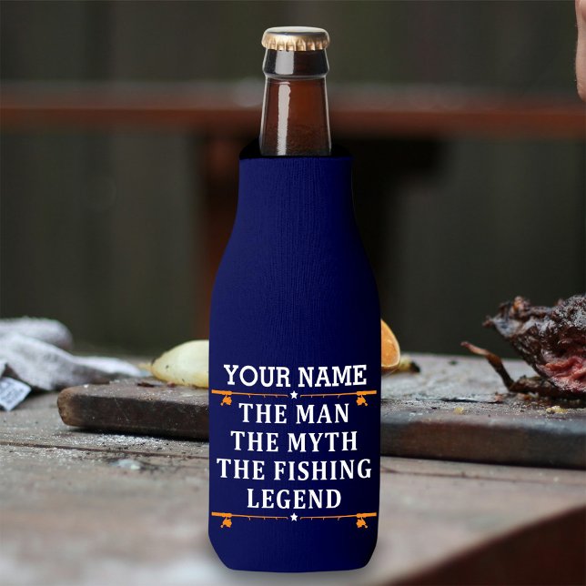 Personalised The Man The Myth The Fishing Legend Bottle Cooler (Creator Uploaded)