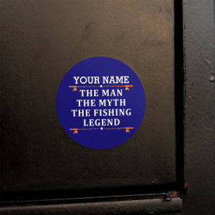 Personalised The Man The Myth The Fishing Legend Classic Round Sticker