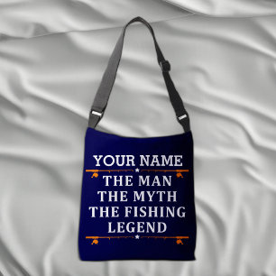 Personalised The Man The Myth The Fishing Legend Crossbody Bag