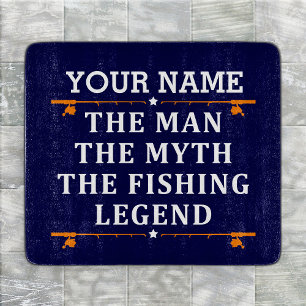 Personalised The Man The Myth The Fishing Legend Cutting Board