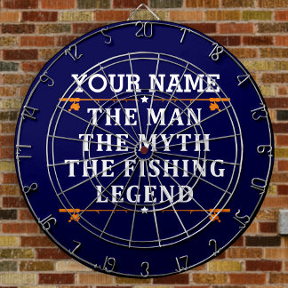 Personalised The Man The Myth The Fishing Legend Dartboard