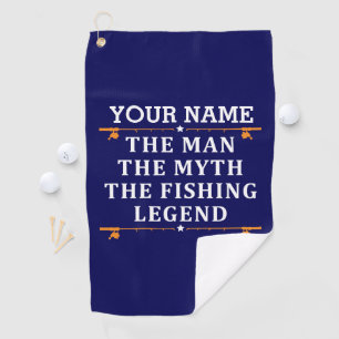 Personalised The Man The Myth The Fishing Legend Golf Towel