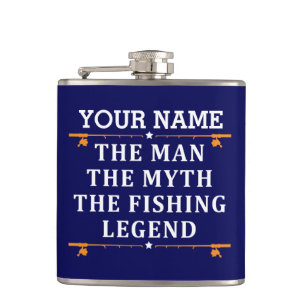 Personalised The Man The Myth The Fishing Legend Hip Flask