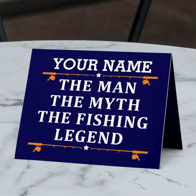 Personalised The Man The Myth The Fishing Legend Holiday Card (Creator Uploaded)