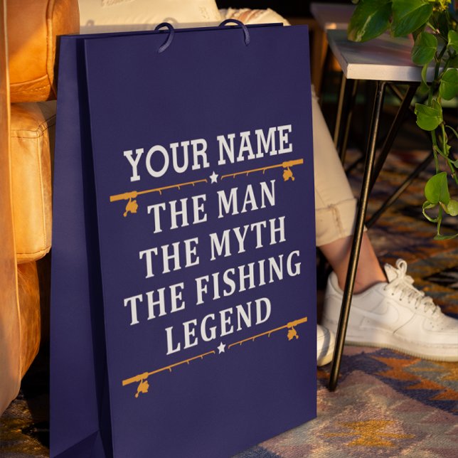Personalised The Man The Myth The Fishing Legend Medium Gift Bag (Creator Uploaded)