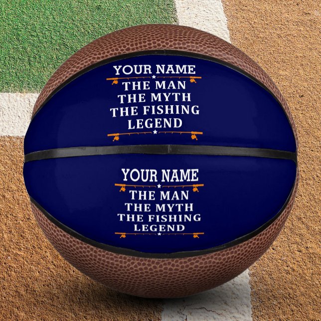 Personalised The Man The Myth The Fishing Legend Mini Basketball (Creator Uploaded)