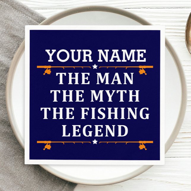 Personalised The Man The Myth The Fishing Legend Napkin (Creator Uploaded)