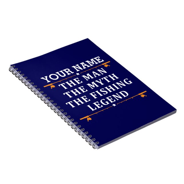 Personalised The Man The Myth The Fishing Legend Notebook (Right Side)