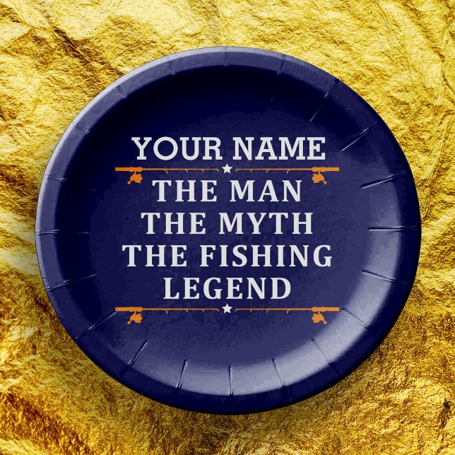Personalised The Man The Myth The Fishing Legend Paper Plate (Creator Uploaded)
