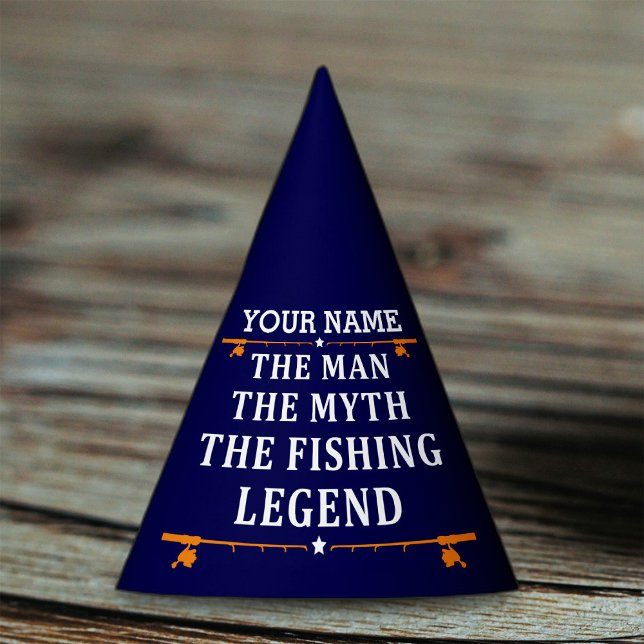 Personalised The Man The Myth The Fishing Legend Party Hat (Creator Uploaded)