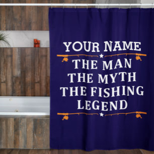 Personalised The Man The Myth The Fishing Legend Shower Curtain