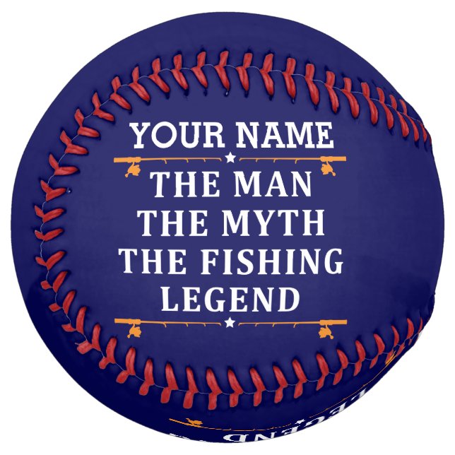 Personalised The Man The Myth The Fishing Legend Softball (Front Left)