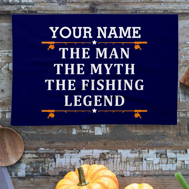 Personalised The Man The Myth The Fishing Legend Tea Towel (Creator Uploaded)