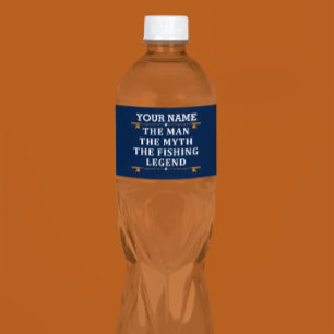 Personalised The Man The Myth The Fishing Legend Water Bottle Label