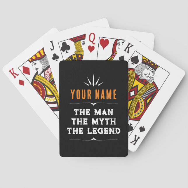 Personalised The Man The Myth The Legend Gifts Playing Cards (Back)