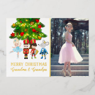 Personalised The Nutcracker Ballet Christmas Foil Holiday Card