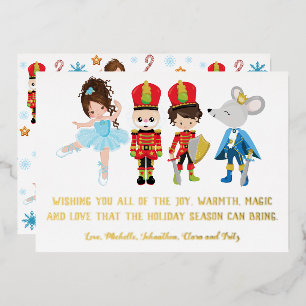 Personalised The Nutcracker Ballet Christmas Foil Holiday Card