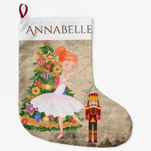 Personalised The Nutcracker Clara Ballet Holiday Large Christmas Stocking